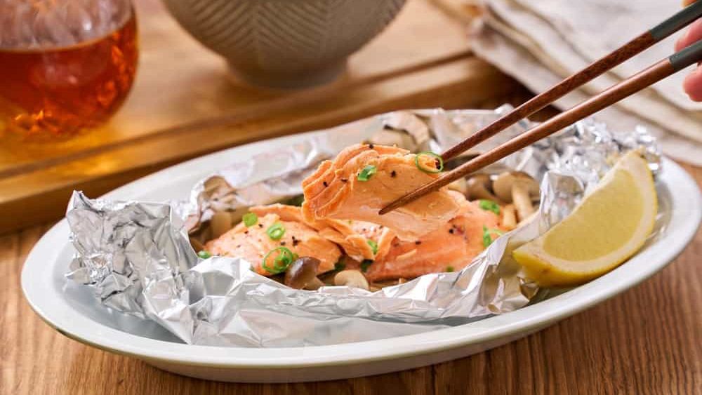 Japanese Salmon and Mushroom Foil Packet
