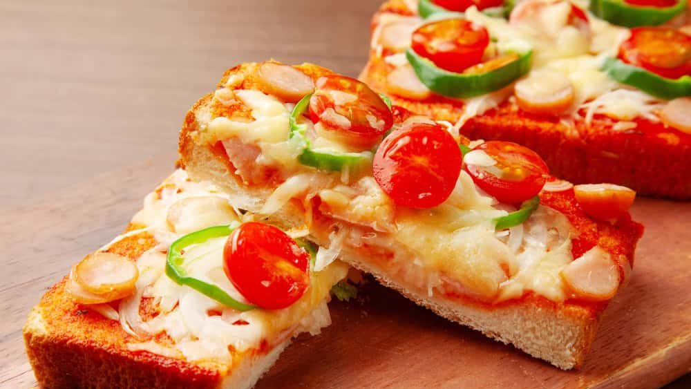 Pizza toast is a popular Japanese café-style dish