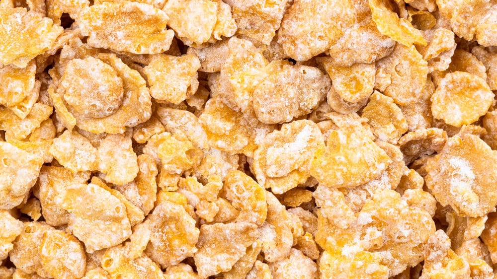 food background - raw sugar coated cornflakes