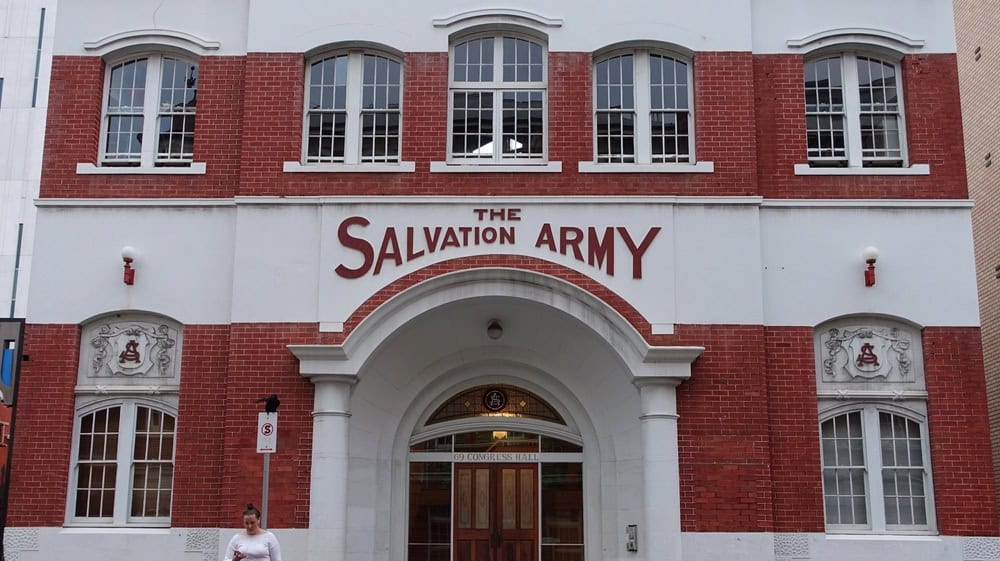 A Salvation Army building is seen on a city centre street on May 31, 2018 in Perth, Australia. The Christian charitable organisation provides support and shelter to homeless people.