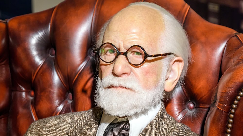 VIENNA, AUSTRIA - AUGUST 08, 2015: Sigmund Freud Figurine At Madame Tussauds Wax Museum.