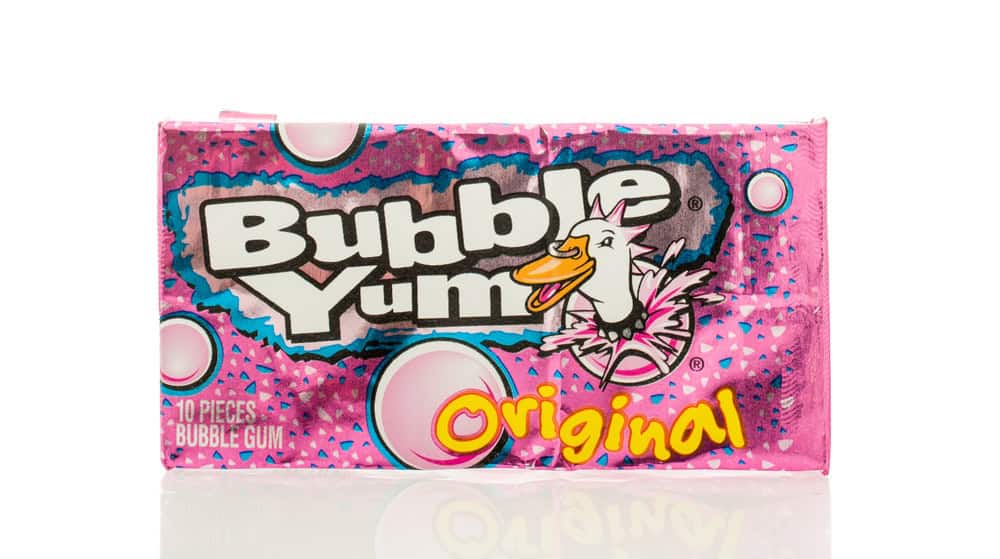 Winneconne, WI - 4 March 2016: A package of Bubble Yum gum in original flavor.