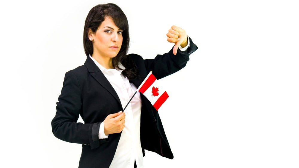 model isolated white background thumbs down negativity