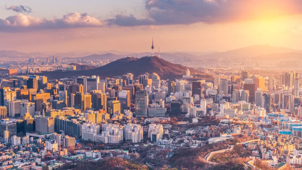 Sunset at Seoul City Skyline,South Korea