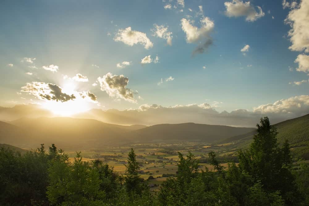 Summer sunrise over the Green Valley