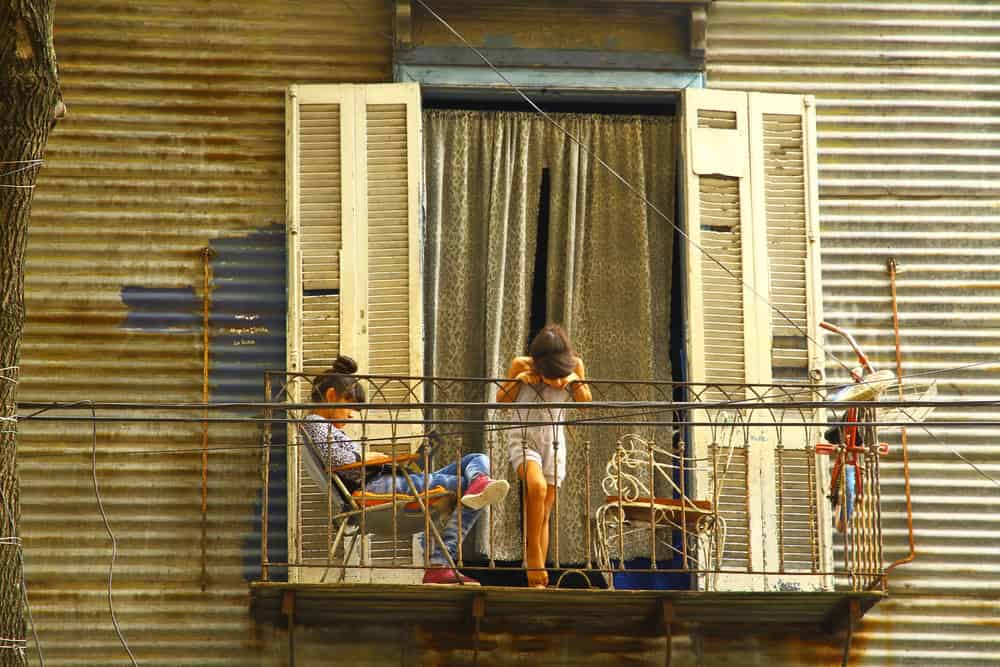 Sisters on the balcony